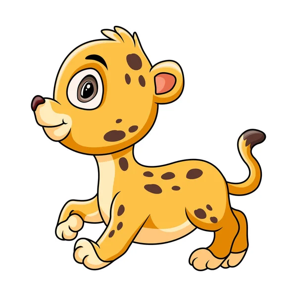 Cute Śmieszne Kreskówki Gepard Spacery — Wektor stockowy