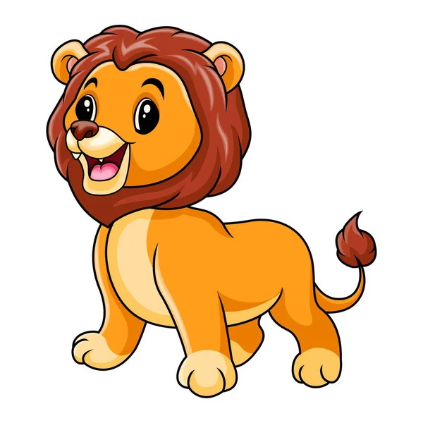 Mignon Drôle Lion Rugissant — Image vectorielle
