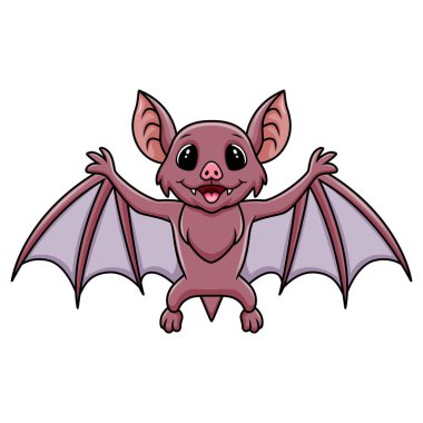 Cartoon Cute small bat flying