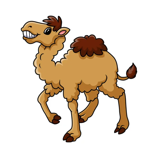 Desenhos Animados Engraçado Camelo Sorriso — Vetor de Stock