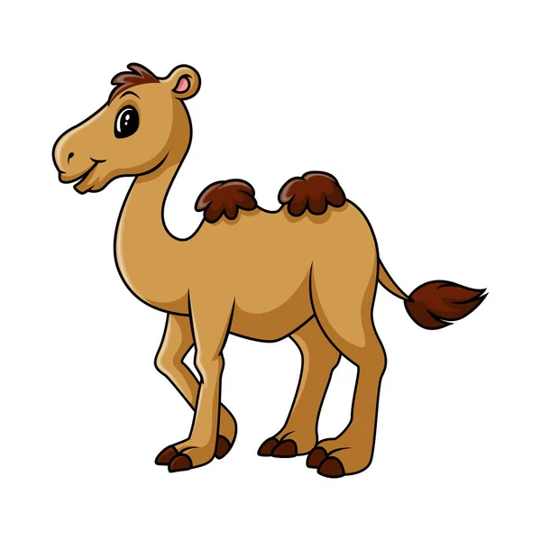 Karikatur Lustiges Kamel Lächeln Und Stehen — Stockvektor