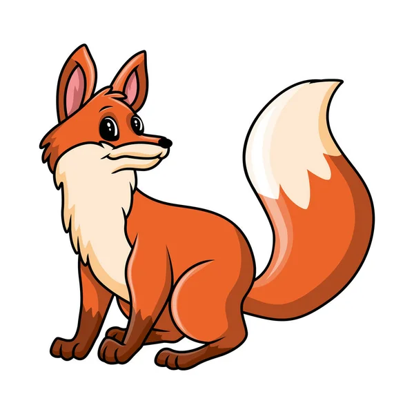 狐が座っている漫画 — ストックベクタ