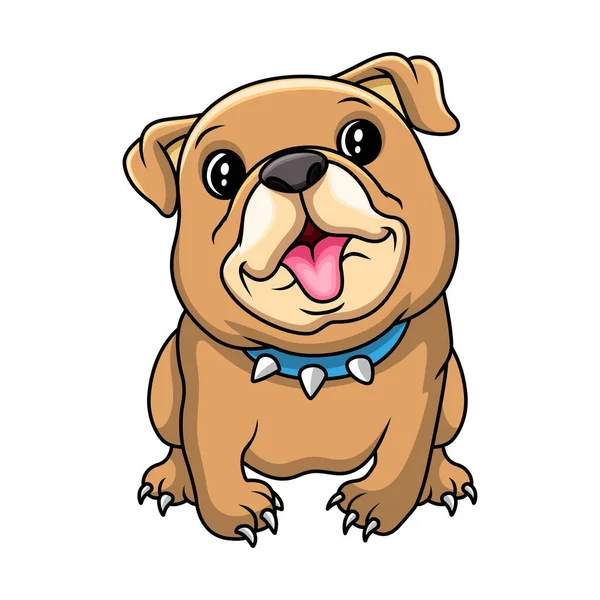 Cute Happy Bulldog Sitting — Stock Vector