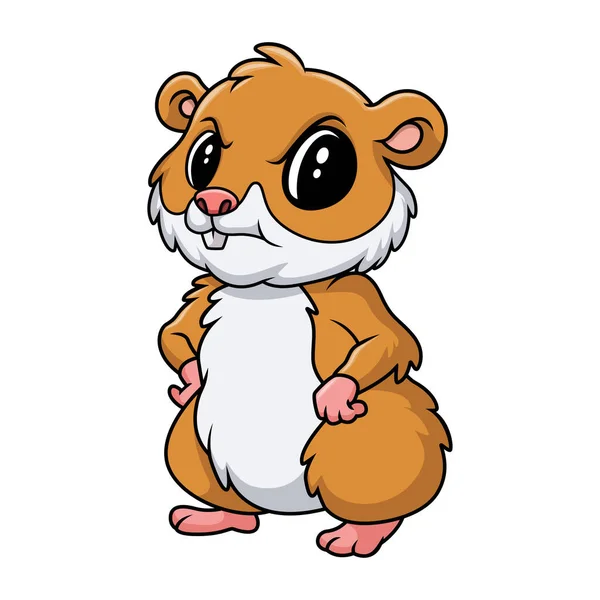 Mignon Hamster Dessin Animé Une Pose — Image vectorielle