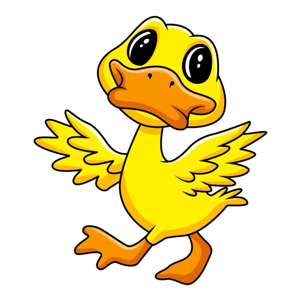 可爱的卡通画一只招摇的鸭子 — 图库矢量图片