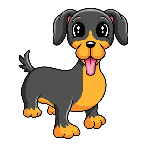 Śmieszne Słodkie Rottweiler Pies Szczęśliwy — Wektor stockowy