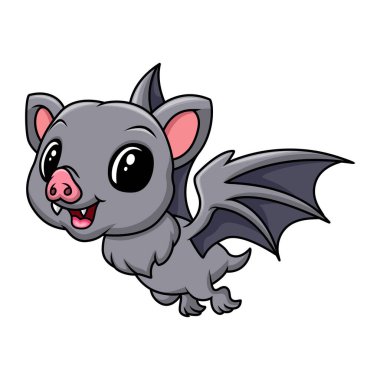 Cartoon Cute small bat flying