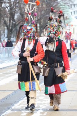 Pernik, Sofya Devleti, Bulgaristan - 01.26-28.2024: Surva 30. Uluslararası Maskeli Balo Oyunları Festivali
