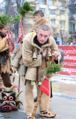 Pernik, Sofya Devleti, Bulgaristan - 01.26-28.2024: Surva 30. Uluslararası Maskeli Balo Oyunları Festivali