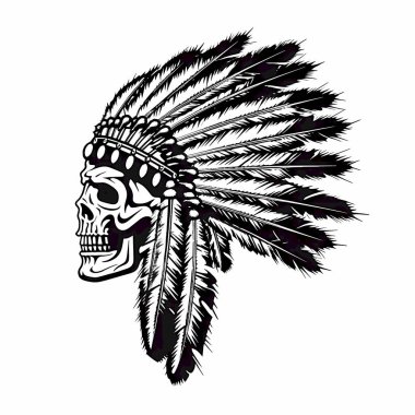 Kızılderili Apaçi Kafatası beyaz arka planda izole edildi