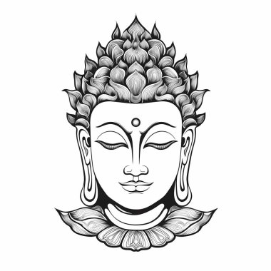 Buda yüzü ve çiçekler..