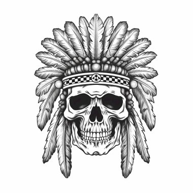 Kuştüyü tasarımı olan Hintlinin kafatası