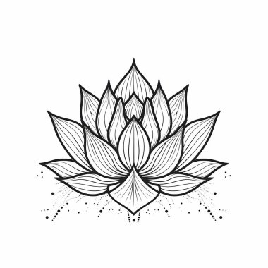 Yaprak Resimli Nilüfer Çiçeği Tasarımı