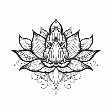 Yaprak Resimli Nilüfer Çiçeği Tasarımı