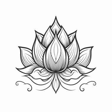 Yaprak Resimli Nilüfer Çiçeği Tasarımı