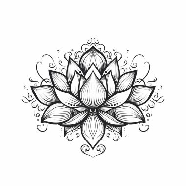 Yaprak Resimli Nilüfer Çiçeği Tasarımı