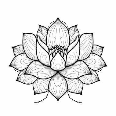 Yaprak Resimli Nilüfer Çiçeği Tasarımı