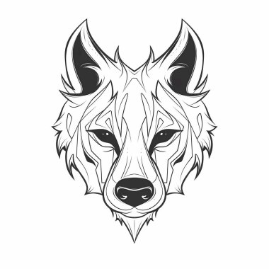 Sırtlan Başı İllüstrasyon Sembol Tasarımı