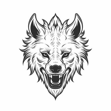 Sırtlan Başı İllüstrasyon Sembol Tasarımı