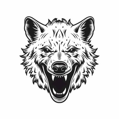 Sırtlan Başı İllüstrasyon Sembol Tasarımı