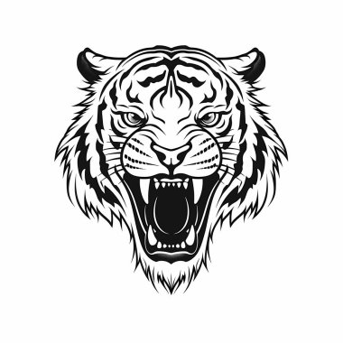 Kaplan kafası beyaz üzerine siyah