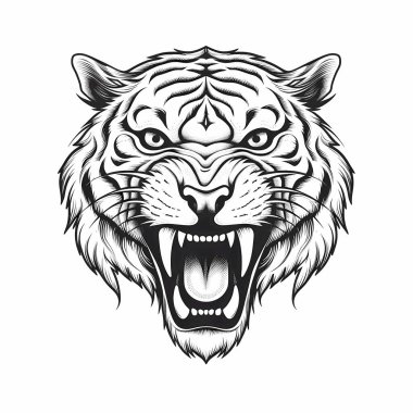 Kaplan kafası beyaz üzerine siyah