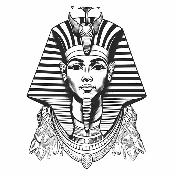 illustration with egyptian hieroglyphs.