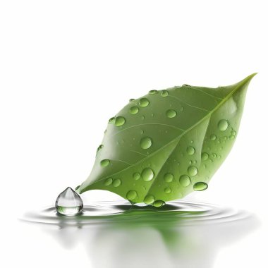 yeşil yaprak ve su damlası