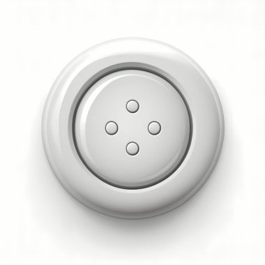 Beyaz arka planda beyaz düğme