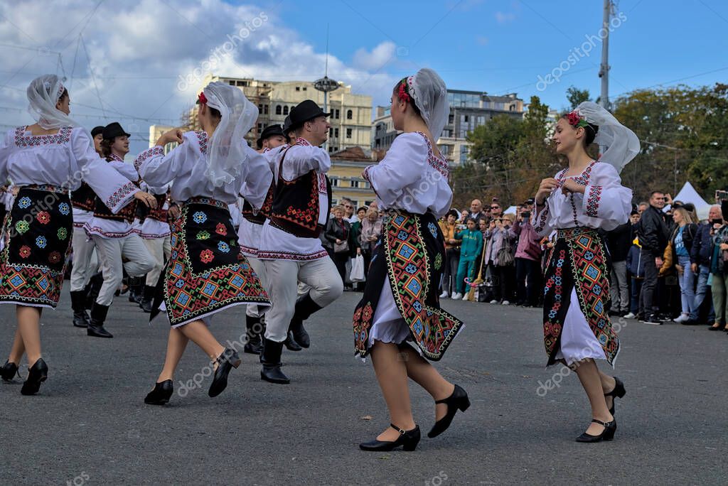 Chisinau, Moldova - October 2, 2022: National Wine Day celebration in