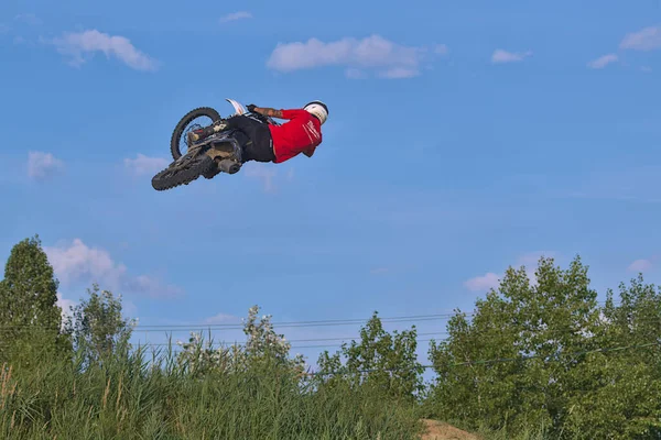 Kiev Ucrania Julio 2023 Formación Pública Parque Público Valiente Motociclista —  Fotos de Stock