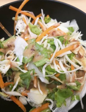 Yakın plan Organik Lahana Salatası, Sağlık Konsepti.