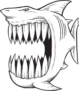 Köpekbalığı simgesi vektör illüstrasyonu