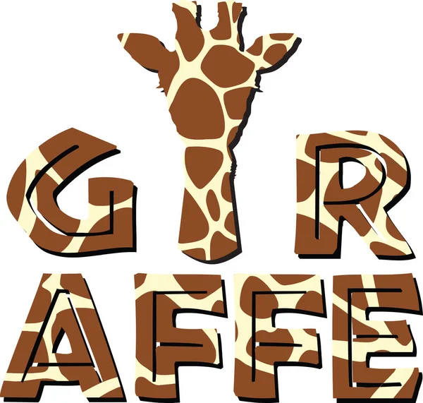 Alphabet Giraffe Vector Illustration — Stock Vector
