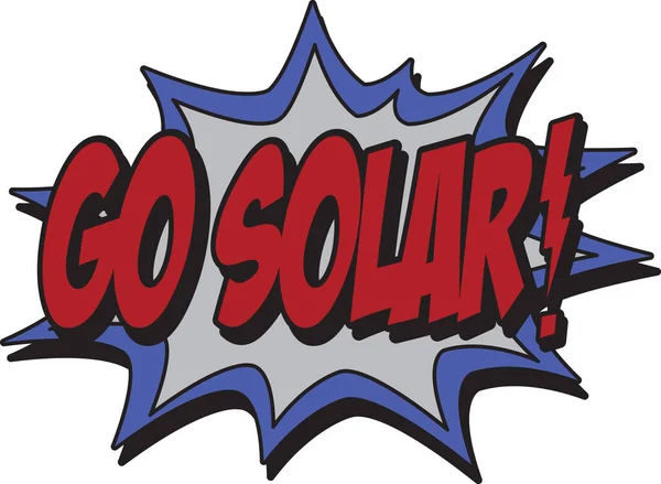 Comic Mit Text Solar Vektorillustration — Stockvektor