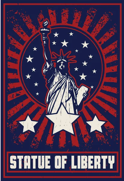 Plakat Mit Freiheitsstatue — Stockvektor