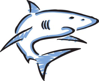 Büyük beyaz, vektör illüstrasyonu