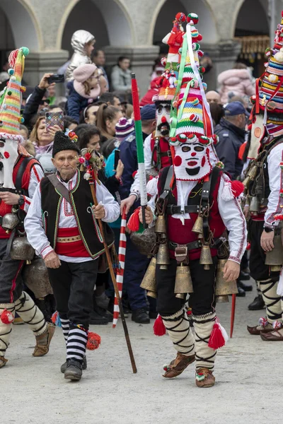 Shiroka Laka Bulgarije Maart 2023 Masquerade Festival Shiroka Laka Bulgarije — Stockfoto