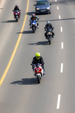 Sofya, Bulgaristan - 25 Mart 2023: Bulgaristan 'ın Sofya kentinde yaz motosiklet sezonunun resmi açılışı