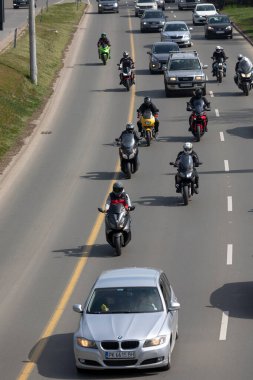 Sofya, Bulgaristan - 25 Mart 2023: Bulgaristan 'ın Sofya kentinde yaz motosiklet sezonunun resmi açılışı