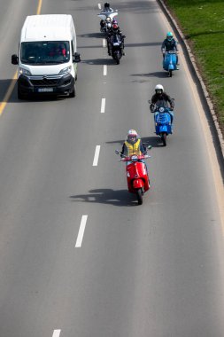 Sofya, Bulgaristan - 25 Mart 2023: Bulgaristan 'ın Sofya kentinde yaz motosiklet sezonunun resmi açılışı