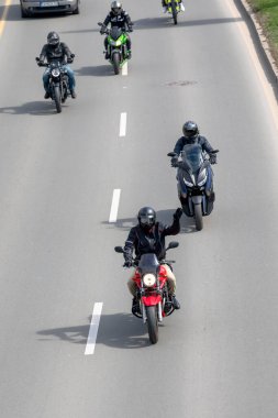 Sofya, Bulgaristan - 25 Mart 2023: Bulgaristan 'ın Sofya kentinde yaz motosiklet sezonunun resmi açılışı