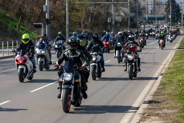 stock image Sofia, Bulgaria - March 25, 2023: Official opening of the summer motorcycle season in Sofia, Bulgaria