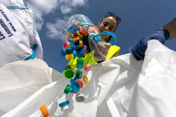 София Болгария Апреля 2023 Года Национальная Кампания Шапки Будущее Пластиковые — стоковое фото