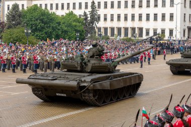 Sofya, Bulgaristan - 6 Mayıs 2023 'te Sofya, Bulgaristan' da düzenlenen tören, 6 Mayıs 'ı kutlayan Aziz George Günü ve Bulgar Ordusu Günü. 6 Mayıs 2023 Sofya, Bulgaristan