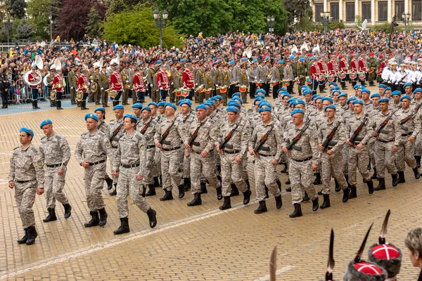 Sofía Bulgaria Mayo 2023 Desfile Militar Sofía Bulgaria Celebrando Mayo —  Fotos de Stock