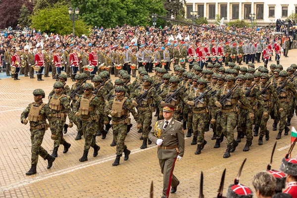 Sofía Bulgaria Mayo 2023 Desfile Militar Sofía Bulgaria Celebrando Mayo — Foto de Stock