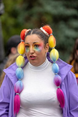 Sofya, Bulgaristan - 17 Haziran 2023: LGBT hakları lezbiyeni, eşcinsel, transeksüel ve biseksüel destekleme amaçlı Sofya Onur etkinliği 16 'ncı kez Sofya' da düzenleniyor.