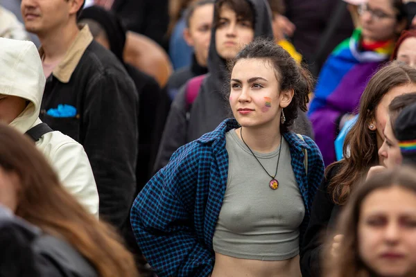 Stock image Sofia, Bulgaria - June 17, 2023: The Sofia Pride event in support of LGBT rights lesbian, gay, transgender and bisexual is being held in Sofia for the 16th time.