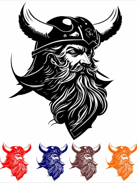 Uma Imagem Típica Vetor Viking Mostra Guerreiro Corajoso Dominante Era —  Vetores de Stock